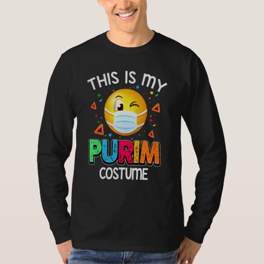T-shirt C'Est Mon Costume Purim Drôle Masque Visage Juif 3 (Devant)