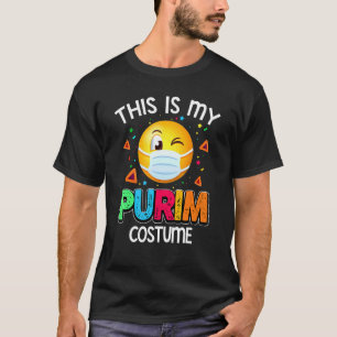 T-shirt C'Est Mon Costume Purim Drôle Masque Visage Juif 3