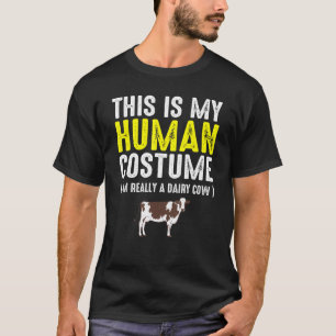 T-shirt C'est Mon Costume Vache Laitière Halloween Famille