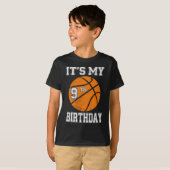 T-shirt C'est mon design de basket pour mon 9e anniversair (Devant entier)