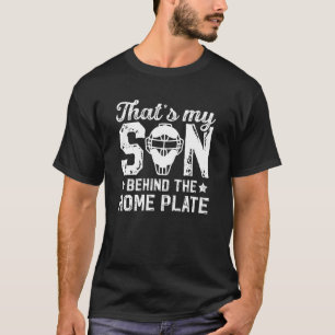 T-shirt C'est mon fils, receveur de baseball, papa, receve
