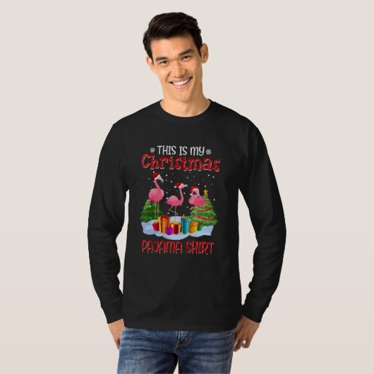 T-shirt C'Est Mon Flamant rose de Pyjama de Noël Famille N (Devant entier)