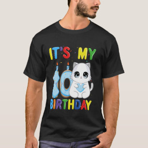 T-shirt C'est mon garçon de 10 ans d'anniversaire Chat Rag