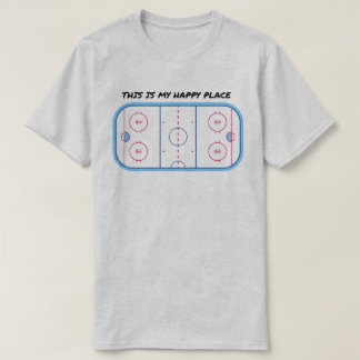 T-SHIRT C'EST MON HAPPY PLACE HOCKEY RINK DE GLACE
