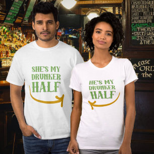 T-shirt C'est mon ivrogne qui est en demi-couple pour la S