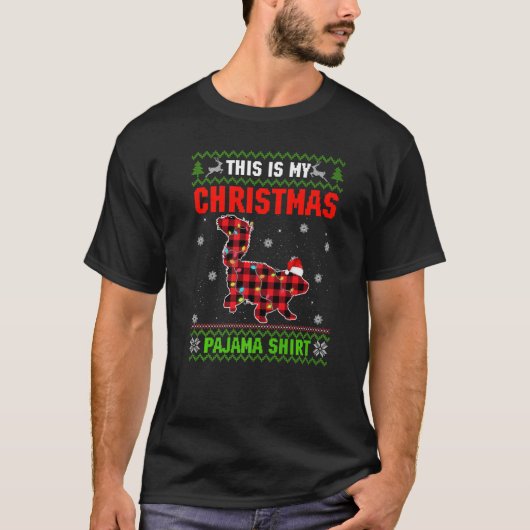 T-shirt C'Est Mon Jeu De Noël Pyjama Xmas Skunk (Devant)