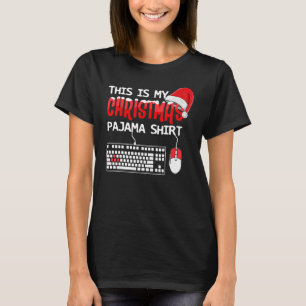 T-shirt C'Est Mon Jeu De Pajama De Noël Jeu Clavier