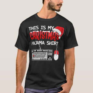 T-shirt C'Est Mon Jeu De Pajama De Noël Jeu Clavier