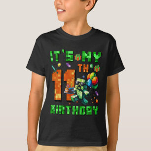 T-shirt C'est mon jeu vidéo numérique pixelisé pour mon 11