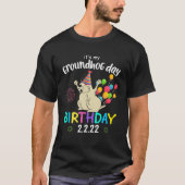 T-shirt C'est mon jour de marmotte Anniversaire 2.2.22 Fêt (Devant)