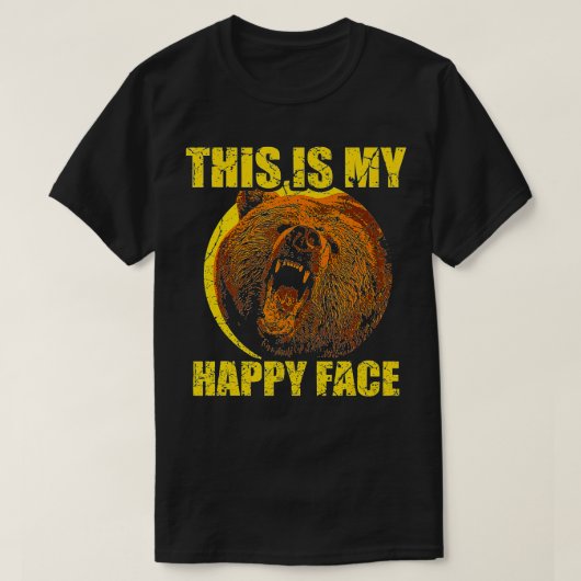 T-shirt C'Est Mon Joyeux Ours Visage Drôle Grizzly (Design devant)