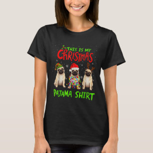 T-shirt C'est mon maillot de pyjama de Noël Pug Dog drôle