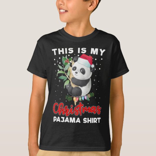 T-shirt C'Est Mon Pajama Cute Panda Santa Hat (Devant)