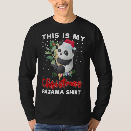 T-shirt C'Est Mon Pajama Cute Panda Santa Hat (Devant)