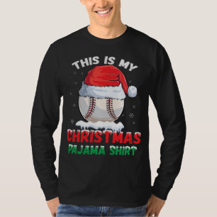 T-shirt C'Est Mon Pajama De Noël Baseball Santa Hat