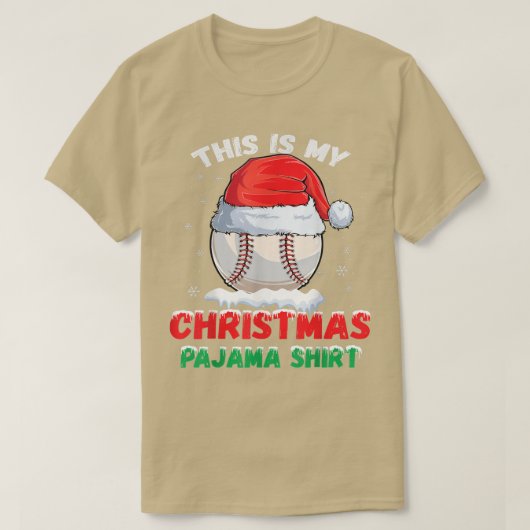 T-shirt C'Est Mon Pajama De Noël Baseball Santa Hat Bo (Design devant)