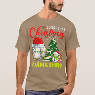T-shirt C'Est Mon Pajama De Noël De Baseball Tre De Noël