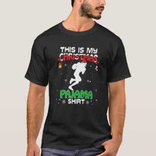 T-shirt C'Est Mon Pajama De Noël Fête Du Cheval De Cours