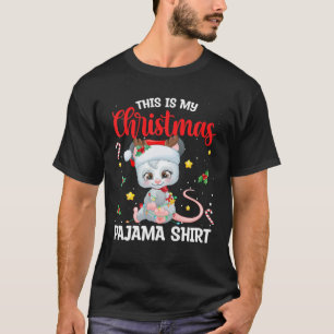 T-shirt C'Est Mon Pajama De Noël Opossum Santa Hat
