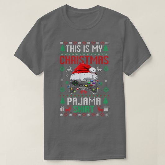 T-shirt C'Est Mon Pajama De Noël Santa Hat Vidéo Jeu S (Design devant)