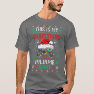 T-shirt C'Est Mon Pajama De Noël Santa Hat Vidéo Jeu S