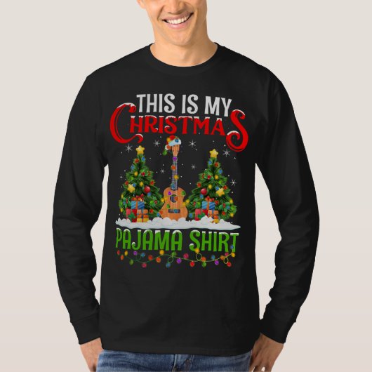 T-shirt C'Est Mon Pajama De Noël Ukulele Musique Christma (Devant)