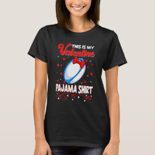 T-shirt C'Est Mon Pajama De Rugby Valentines Pour Enfants 