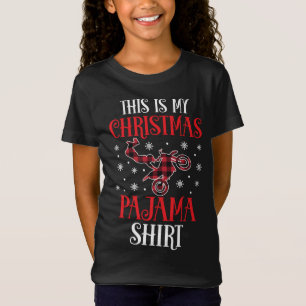 T-Shirt C'Est Mon Pajama Pajama Dirtbike Red Plaid Bik