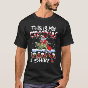 T-shirt C'Est Mon Pajama Père Noël Riding Dinosaur