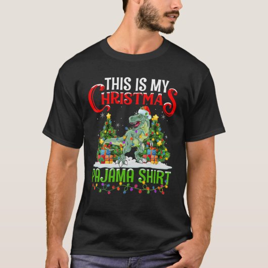 T-shirt C'Est Mon Pajama Spinosaurus De Noël (Devant)