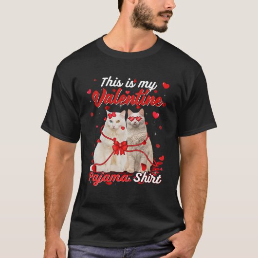 T-shirt C'Est Mon Pajama Valentin Chat Angora Turc (Devant)