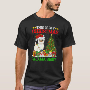 T-shirt C'Est Mon Pajamas De Noël Alpaca Lights Llama C