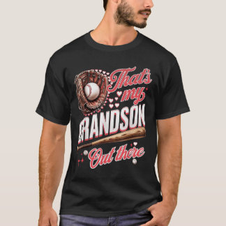 T-shirt C'Est Mon Petit-Fils Là-Bas De Baseball Grand-Mère
