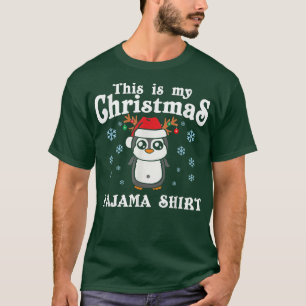 T-shirt C'Est Mon Pingouin De Noël Pyjama Santa Hat Neige