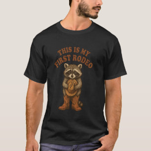 T-shirt C'est Mon Premier Raccoon De Rodéo. Animé Occident