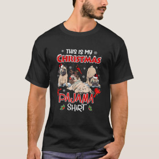 T-shirt C'Est Mon Pyjama Chemise De Noël Chien Santa Hat P