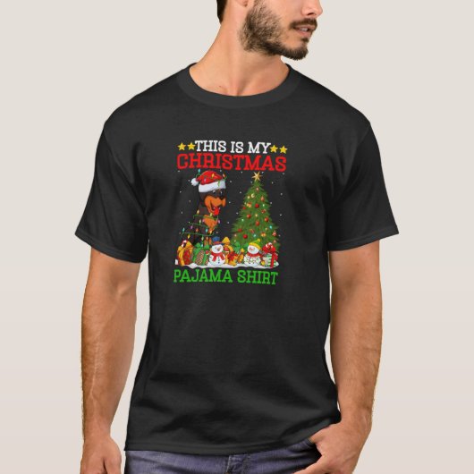 T-shirt C'Est Mon Pyjama D'Arbre De Noël Rottweiler Chien  (Devant)
