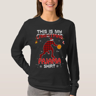 T-shirt C'Est Mon Pyjama De Noël Basketball Rouge Plaid X