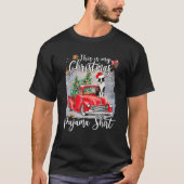 T-shirt C'Est Mon Pyjama De Noël Bordure Collie Chien Truc (Devant)