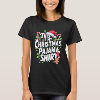 T-shirt C'est mon pyjama de Noël Chapeau de Père Noël Fami