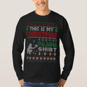 T-shirt C'est mon pyjama de noël de baseball Ugly Sweater