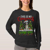 T-shirt C'Est Mon Pyjama De Noël Malamute D'Alaska Chris (Devant)