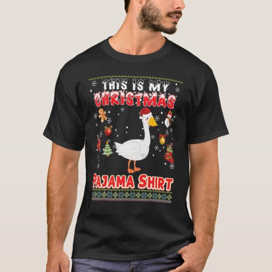 T-shirt C'Est Mon Pyjama De Noël Oie Mal Doux Moi (Devant)