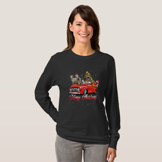 T-shirt C'Est Mon Pyjama De Noël Père Noël Chèvre Riding R (Devant entier)
