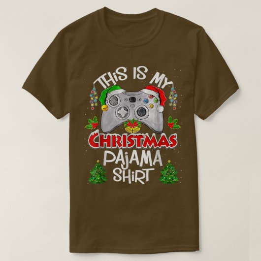 T-shirt C'est mon pyjama de Noël Santa Hat Funny Video (Design devant)
