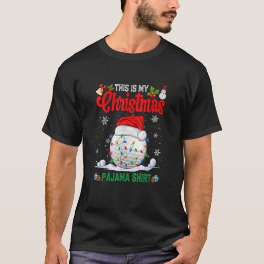 T-shirt C'Est Mon Pyjama De Noël Santa Hat Golf Noël Noël (Devant)