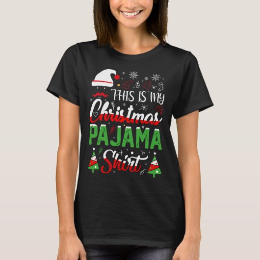 T-shirt C'Est Mon Pyjama X mas Light Père Noël Flam (Devant)