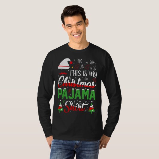T-shirt C'Est Mon Pyjama X mas Light Père Noël Flam (Devant entier)