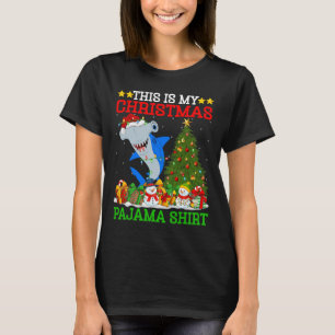 T-shirt C'Est Mon Pyjamas De Noël Hammerhead Shark Chri