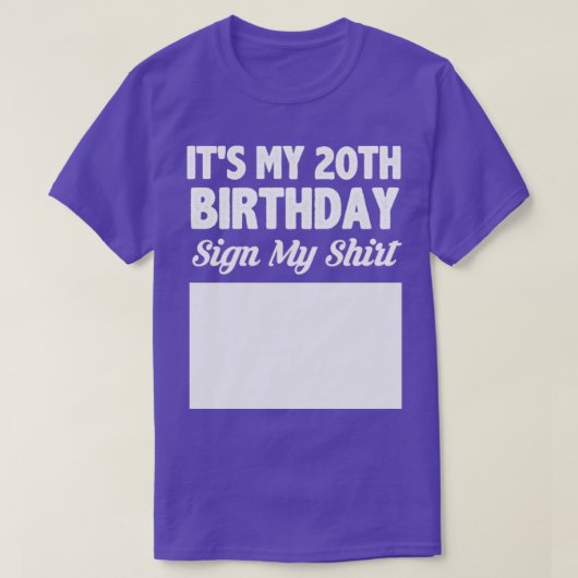 T-shirt C'est mon signe de 20e anniversaire ma chemise (Design devant)